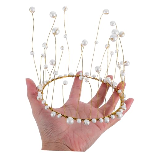 DECHOUS Goldene Perlenkrone Tortenaufsatz Edle Cake Decoration Zubehör für Hochzeit und Geburtstag Handgefertigte Mädchen Krone Langlebiges Kupferdraht design Festliche Tortendeko DECHOUS Goldene Perlenkrone Tortenaufsatz Edle Cake Decoration Zubehör für Hochzeit und Geburtstag Handgefertigte Mädchen Krone Langlebiges Kupferdraht design Festliche Tortendeko von DECHOUS