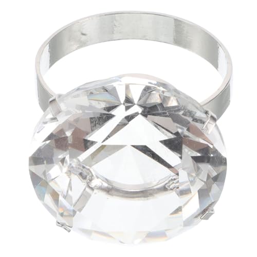 DECHOUS Große Diamantring Requisiten Simulierter Ring Party Dekorationen Simulierte Antragsringe Künstliche Eheringe Für Frauen Simulierter Ring Hochzeitsrequisiten Gefälschte von DECHOUS