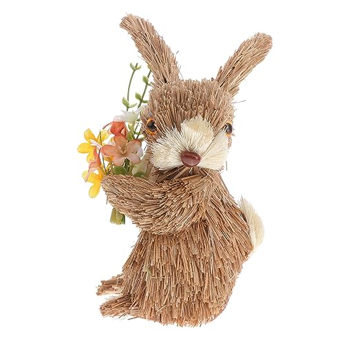 DECHOUS 1pc Ostern Stroh Ornament Handgemachte Bunny Figurine Home Decor Stroh Dekoration Für Schlafzimmer von DECHOUS
