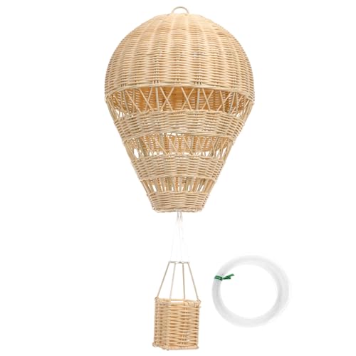 DECHOUS Heißluftballon Aus Rattan Kind Autospielzeug Den Luftballon Am Himmel Schweben Lassen Heißluftballon-Mobile Deckenabdeckung Anhänger Mit Heißluftballons Schicke Wohnkultur Streamer DECHOUS Heißluftballon Aus Rattan Kind Autospielzeug Den Luftballon Am Himmel Schweben Lassen Heißluftballon-Mobile Deckenabdeckung Anhänger Mit Heißluftballons Schicke Wohnkultur Streamer von DECHOUS