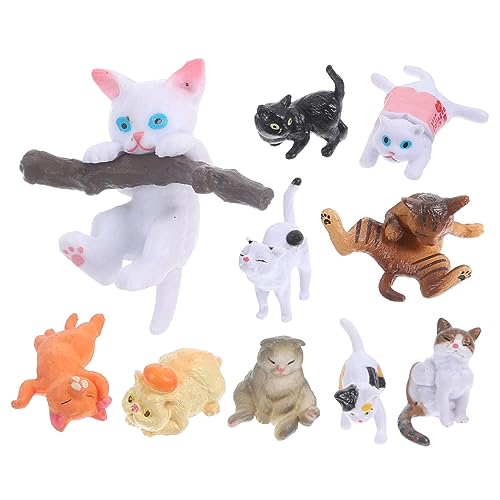DECHOUS Tabletop Mini Landschaft Katze Modelle 10 Stücke Puppe Kätzchen Figuren Für Dekorative Spielen von DECHOUS