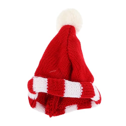 DECHOUS Puppenmütze Mini-Hüte Mini-Mützen aus Wollgarn Minihüte für Puppen winzige Kitting-Hüte Kunst DIY Handwerk Strick Dekoration Miniatur-Puppenhüte Mini-Strickmützen aus Wollgarn rot von DECHOUS