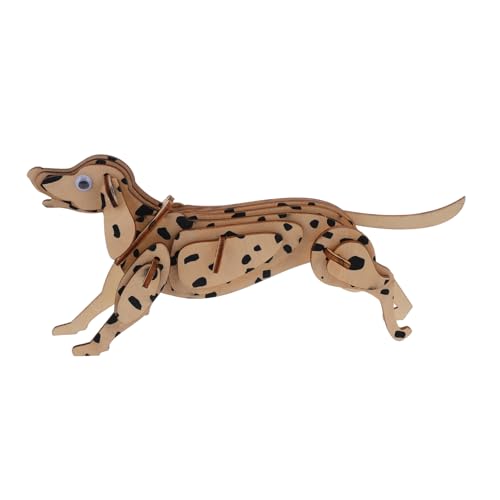 DECHOUS Puzzle- aus Holz holzspielzeug interaktives holzfigur Lernspielzeug handwerkskunst Tiermodell selber Machen 3D -Holzversammlung Hundehandwerkskit Khaki von DECHOUS