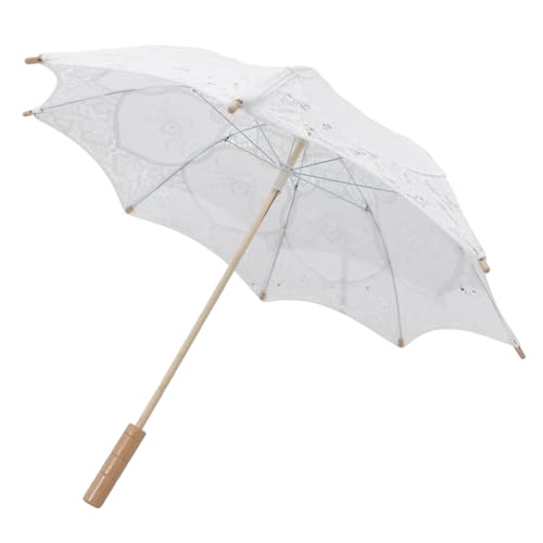 DECHOUS Regenschirm aus Spitze Mädchen Hochzeit erste bestickter Party UV Dekoration Regenschirm beautx brautkleid Spitzenschirm Brautschleier hölzern Weiß DECHOUS Regenschirm aus Spitze Mädchen Hochzeit erste bestickter Party UV Dekoration Regenschirm beautx brautkleid Spitzenschirm Brautschleier hölzern Weiß von DECHOUS