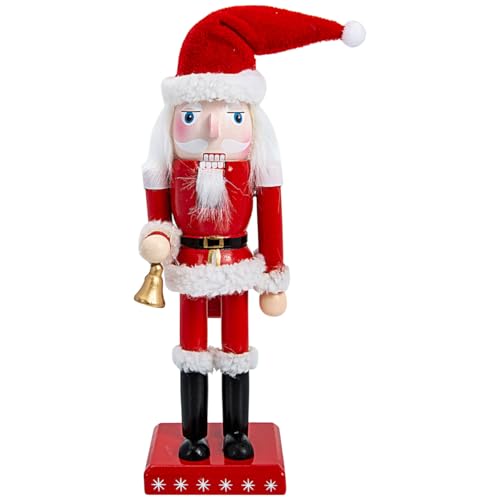 DECHOUS Roter Nussknacker, Weihnachtsmann mit Glocke, weihnachtliche Holzfigur, festliche Weihnachtsdekoration für Zuhause, Büro, Regal und Tischdekoration DECHOUS Roter Nussknacker, Weihnachtsmann mit Glocke, weihnachtliche Holzfigur, festliche Weihnachtsdekoration für Zuhause, Büro, Regal und Tischdekoration von DECHOUS