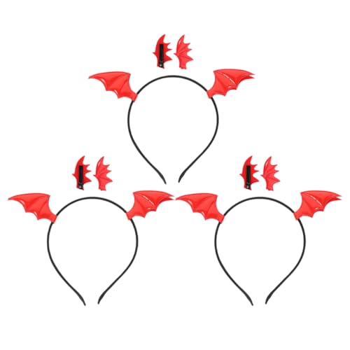 DECHOUS Set Halloween Fledermaus Stirnband Und Haarspange - Halloween Head Bopper Schmuck Kostüm Haarschmuck Zum Anziehen Cosplay Kostüm Kopfschmuck von DECHOUS