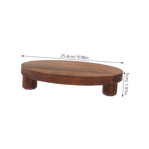 DECHOUS Solider Holz Pflanzenständer Vintage Blumentopf Gestell für Kosmetik und Duftöle Platzsparender Bonsai Halter Rustikale Deko für Zuhause und Innenbereich Tiefe Braunfarbe von DECHOUS