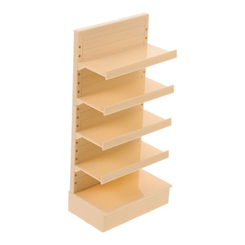 DECHOUS Spielzeugregal Mini Puppenhauszubehör klein Puppenständer Regale für Puppenhäuser kinderzimmermöbel deko Puppenhaus Regalständer Puppenhausmöbel Requisiten Abs Beige von DECHOUS