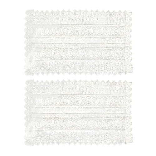 DECHOUS Spitzen Tischdeckchen 2er Set in Weiß - Moderne Kleine Deckchen Mit Eleganten Spitzen Für Stilvolle Tischdekoration - 60 cm Raffinierte Akzente Für Ihr Esszimmer von DECHOUS