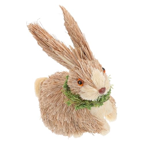 DECHOUS Strohhase Osterhasen Schmuck Tischdekoration Zu Ostern Ostern-strohhandwerk Hasendekor Auf Dem Bauernhof Rustikale Osterhasen Auf Dem Bauernhof Bauernhaus-mittelstücke Für Tische von DECHOUS