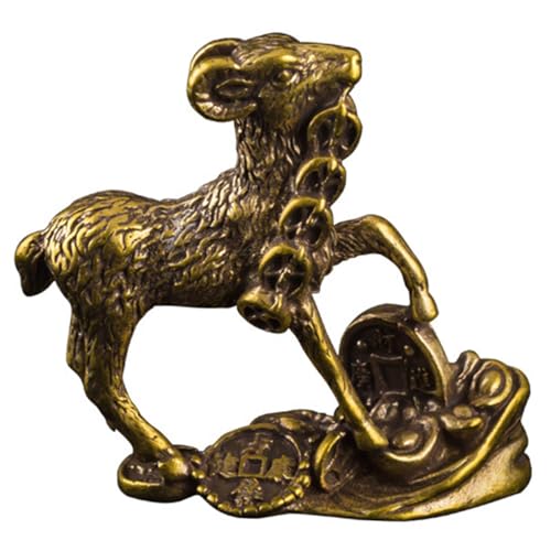 DECHOUS Messing Ziege Sternzeichen Dekoration Ziege Figuren Desktop Kupfer Handwerk Wohnkultur von DECHOUS