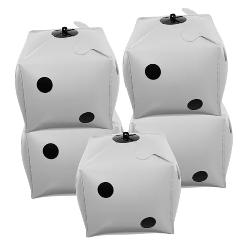DECHOUS 5 Stücke Aluminium Folie Würfel Ballons Poker Decor Jumbo Würfel Aufblasbare für Party 90er Jahre Thema Hintergrund Poker Dekoration Ballons von DECHOUS