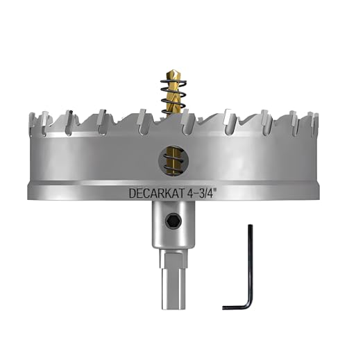 11,4 cm TCT-Lochsägen für Hartmetall, strapazierfähig, 120 mm, Wolframkarbid-Lochschneider-Set mit federbelasteten Zentrierbohrern für Edelstahl, Metall, Eisen und Kunststoff. 11,4 cm TCT-Lochsägen für Hartmetall, strapazierfähig, 120 mm, Wolframkarbid-Lochschneider-Set mit federbelasteten Zentrierbohrern für Edelstahl, Metall, Eisen und Kunststoff. von DECKRKAT