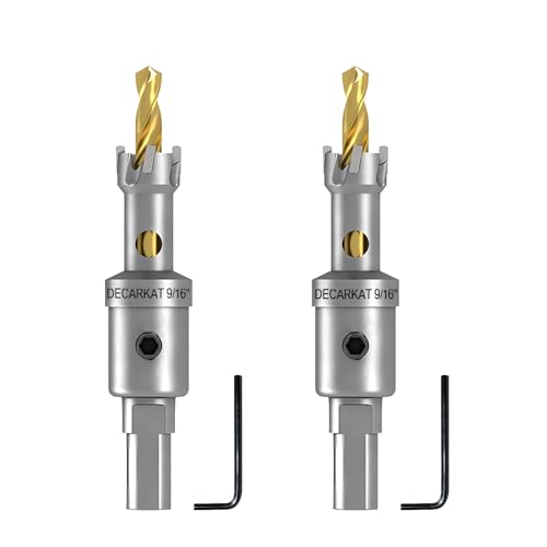 2 Stück 9/16 Zoll TCT-Lochsägen für Hartmetall, robuste 14 mm Wolframkarbid-Lochschneider-Set mit federbelasteten Zentrierbohrern für Edelstahl, Metall, Eisen und Kunststoff. 2 Stück 9/16 Zoll TCT-Lochsägen für Hartmetall, robuste 14 mm Wolframkarbid-Lochschneider-Set mit federbelasteten Zentrierbohrern für Edelstahl, Metall, Eisen und Kunststoff. von DECKRKAT