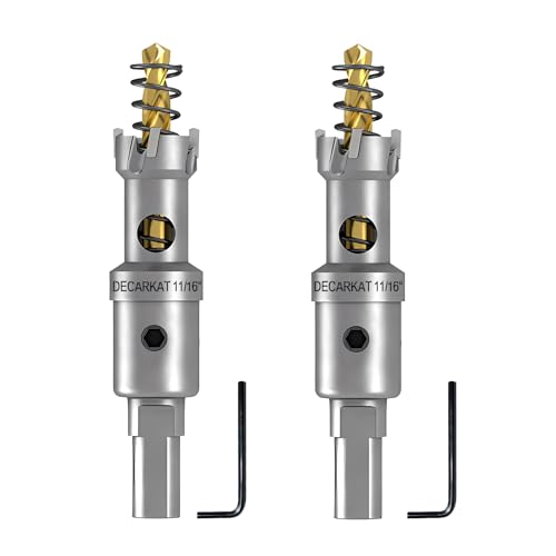 2er-Pack 11/16 Zoll TCT-Lochsägen für Hartmetall, robuste 18 mm Wolframkarbid-Lochschneider-Set mit federbelasteten Zentrierbohrern für Edelstahl, Metall, Eisen und Kunststoff. 2er-Pack 11/16 Zoll TCT-Lochsägen für Hartmetall, robuste 18 mm Wolframkarbid-Lochschneider-Set mit federbelasteten Zentrierbohrern für Edelstahl, Metall, Eisen und Kunststoff. von DECKRKAT