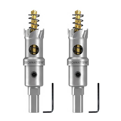 TCT-Lochsägen für Hartmetall, strapazierfähig, 21 mm, Wolframkarbid-Lochschneider-Set mit federbelasteten Zentrierbohrern für Edelstahl, Metall, Eisen und Kunststoff, 2 Stück. TCT-Lochsägen für Hartmetall, strapazierfähig, 21 mm, Wolframkarbid-Lochschneider-Set mit federbelasteten Zentrierbohrern für Edelstahl, Metall, Eisen und Kunststoff, 2 Stück. von DECKRKAT