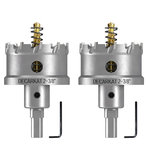 TCT-Lochsägen für Hartmetall, strapazierfähig, 60 mm, Wolframkarbidbestückt, Lochschneider-Set mit federbelasteten Zentrierbohrern für Edelstahl, Metall, Eisen und Kunststoff, 2 Stück TCT-Lochsägen für Hartmetall, strapazierfähig, 60 mm, Wolframkarbidbestückt, Lochschneider-Set mit federbelasteten Zentrierbohrern für Edelstahl, Metall, Eisen und Kunststoff, 2 Stück von DECKRKAT