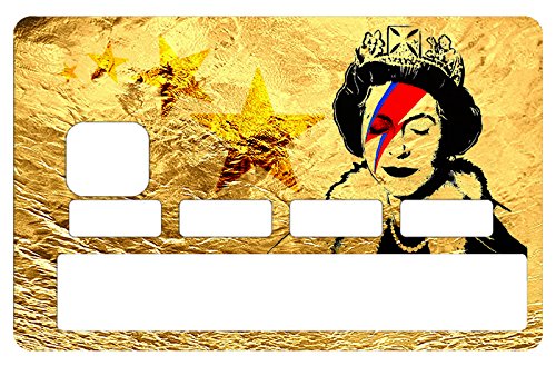 Bowie VS Banksy Gold - Kreditkarten Aufkleber – Passgenaue Aufkleber – Differenzieren und dekorieren Sie Ihre Bankkarte nach Ihren Wünschen !! von DECO-IDEES