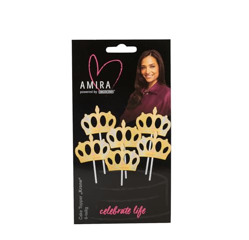 AMIRA powered by decocino - Cake Topper Krone 6-tlg - pink, ideal für Muffins, Kuchen und Torten, Geburtstag, Party, Hochzeit, JGA AMIRA powered by decocino - Cake Topper Krone 6-tlg - pink, ideal für Muffins, Kuchen und Torten, Geburtstag, Party, Hochzeit, JGA von DECOCINO
