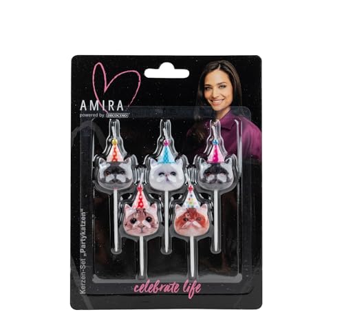AMIRA powered by decocino - Kerzen-Set Partykatzen 5-tlg - optimal für alle Torten, Kuchen oder Muffins, Dekoration, Geburtstagskerze, Katzen, Dekoration, Deko Set AMIRA powered by decocino - Kerzen-Set Partykatzen 5-tlg - optimal für alle Torten, Kuchen oder Muffins, Dekoration, Geburtstagskerze, Katzen, Dekoration, Deko Set von DECOCINO