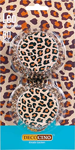DECOCINO Muffin-Förmchen Leo (50Stk.) – Muffin-Deko | Cupcake-Deko – Leo-Print – Deko für Mädchen-Geburtstage & Jungen-Geburtstage von DECOCINO