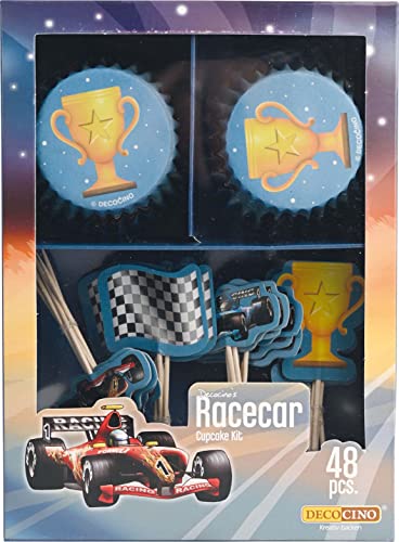 DECOCINO Muffin-Set Racecar 48-tlg. - 24 Cupcake-Förmchen mit Ø 5 cm & 24 Muffin-Topper aus Papier, ideale Deko für Kindergeburtstage & Motto-Partys DECOCINO Muffin-Set Racecar 48-tlg. - 24 Cupcake-Förmchen mit Ø 5 cm & 24 Muffin-Topper aus Papier, ideale Deko für Kindergeburtstage & Motto-Partys von DECOCINO