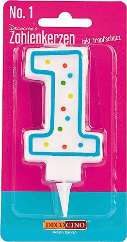 DECOCINO Zahlenkerzen Zahl „1“ – Torten-Kerzen Happy-Birthday-Deko, Gerbutstags-Kerzen, Geburtstags-Deko für Geburtstags-Torte & Geburtstags-Kuchen DECOCINO Zahlenkerzen Zahl „1“ – Torten-Kerzen Happy-Birthday-Deko, Gerbutstags-Kerzen, Geburtstags-Deko für Geburtstags-Torte & Geburtstags-Kuchen von DECOCINO