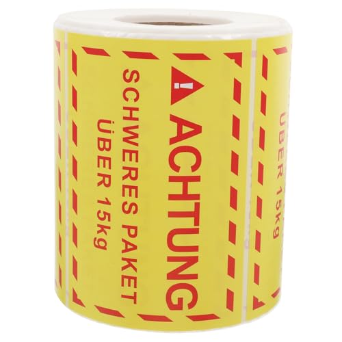 DECOMELODY 1 Etikett „übergewicht“. Aufkleber Umzugsetiketten Für Kartons Vorsichtsband Warnschild Für Den Versand Yellow Beschichtetes Papier von DECOMELODY