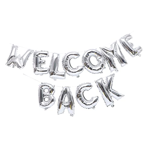DECOMELODY 1 Satz Alphabet-Luftballons Dekoration Willkommen erste schultag wiedersehen fotohintergrund reunion wiedervereinigung Partygeschenke Kindergarten-Ornamente Aluminiumfolie Silver von DECOMELODY