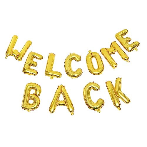 DECOMELODY 1 Satz Alphabet-luftballons Party Schuldekorationen Für Klassenzimmer Willkommen Zurück Dekorationsbüro Willkommensballons Willkommen Zurück-banner Aluminiumfolie Golden von DECOMELODY