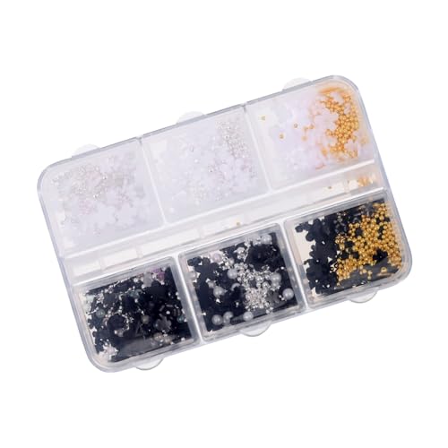 DECOMELODY 1 Schachtel Fach Box Nagelkunst Resin Charms Langlebige Blüten Nail Art Dekoration Leichtes DIY Maniküre Zubehör Geeignet für Frauen und Partys für Nail Design Fans von DECOMELODY