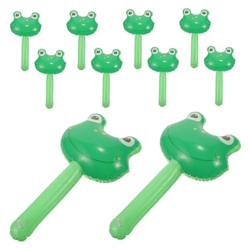 DECOMELODY 10 Stück Aufblasbare Hammer mit Glocke Cartoon Frosch Party Hammer für Geburtstagsfeiern Dekoration und Spaßgeschenke von DECOMELODY