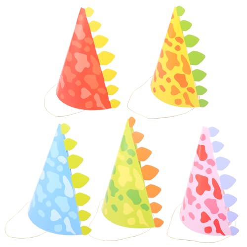 DECOMELODY 10 Stück Geburtstagshut kindermütze kappe dinotattos babyshowerparty kinderparty mitgebsel Dinosaurier-Party erste tragegurt Partyversorgung geburtstag kopfbedeckung Papier von DECOMELODY