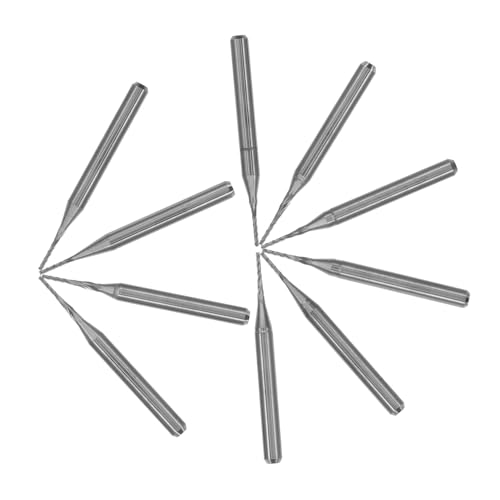 DECOMELODY 10 Stück Hartmetall Fräser Schaft Cnc Fräswerkzeuge für Pcb Gravur Metall Holz Kunststoff Präzise Langlebige Endmill Fräsbohrer für Anspruchsvolle Bearbeitung von DECOMELODY