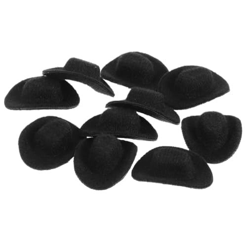 DECOMELODY 10 Stück Kleine Hut-kopfbedeckung Puppenhüte Mini-hüte Minihüte Zum Basteln Kleiner Zylinder Kleine Hüte Diy Mini-zylinder Eva Black von DECOMELODY