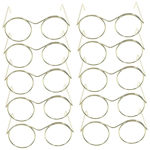 DECOMELODY 10 Stück Mini-Brillen Für Puppen Brillengestelle Aus Metall Puppenbrillen Zum Basteln Vintage-puppenbrillen von DECOMELODY