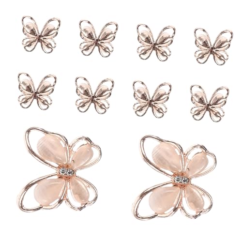 DECOMELODY 10 Stück Teiliges Nagel Dekor mit Schimmernden Katzenaugen Schmetterlingen Roségoldene Legierung mit Strass Selbstklebend für DIY Maniküre Eleganter Nagelschmuck für DECOMELODY 10 Stück Teiliges Nagel Dekor mit Schimmernden Katzenaugen Schmetterlingen Roségoldene Legierung mit Strass Selbstklebend für DIY Maniküre Eleganter Nagelschmuck für von DECOMELODY