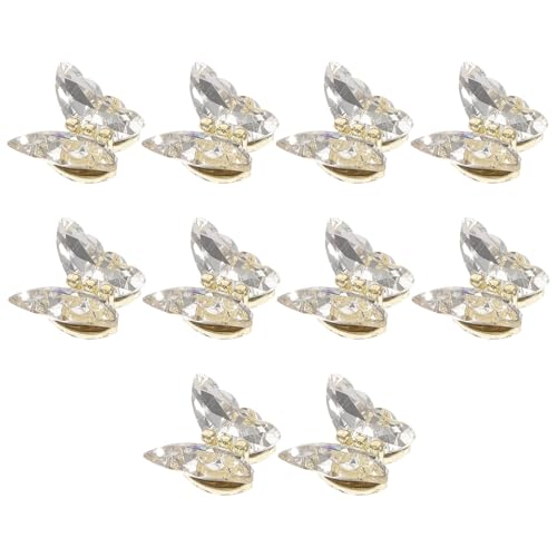 DECOMELODY 10 Stück Teiliges Schmetterling Nail Charms aus funkelndem Glas Glänzende Nageldekoration für Acrylnägel Leicht und Langlebig Geeignet für Natürliche und Künstliche Nägel Weiß DECOMELODY 10 Stück Teiliges Schmetterling Nail Charms aus funkelndem Glas Glänzende Nageldekoration für Acrylnägel Leicht und Langlebig Geeignet für Natürliche und Künstliche Nägel Weiß von DECOMELODY