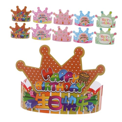 DECOMELODY 100 Stück Teiliges Papierkronen Geburtstagskrone für Buntes Partyzubehör Leichte und Bequeme Kopfbedeckung als Mitgebsel für Mädchen und Jungen Dekoration für Kindergeburtstag und von DECOMELODY