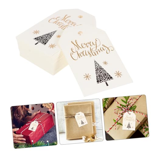 DECOMELODY 100 Stück Teiliges Weihnachts Geschenkanhänger aus Stabilem mit Kreativen DIY Weihnachtsbaum Lesezeichen für Geschenkdekoration und Festliche Stimmung von DECOMELODY