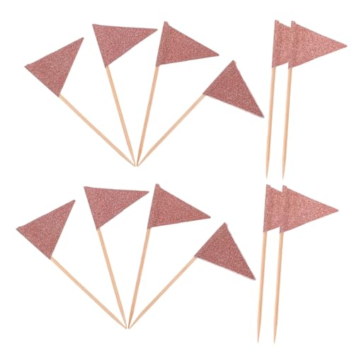 DECOMELODY 12 Mini-zahnstocherflaggen: Dekorative Dreieckige Zahnstocherflaggen – Kuchen- Und Dessertaufsätze Für Snacks, Abendessen, Getränke, Kuchendekoration von DECOMELODY