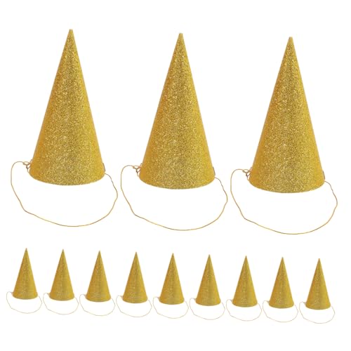 DECOMELODY 12 Stück Teiliges Goldene Glitter Geburtstagskegel Partyhüte für Erwachsene Glitzernde mit Band Festliche Kopfbedeckung für Geburtstagsfeiern und Partydekoration DECOMELODY 12 Stück Teiliges Goldene Glitter Geburtstagskegel Partyhüte für Erwachsene Glitzernde mit Band Festliche Kopfbedeckung für Geburtstagsfeiern und Partydekoration von DECOMELODY