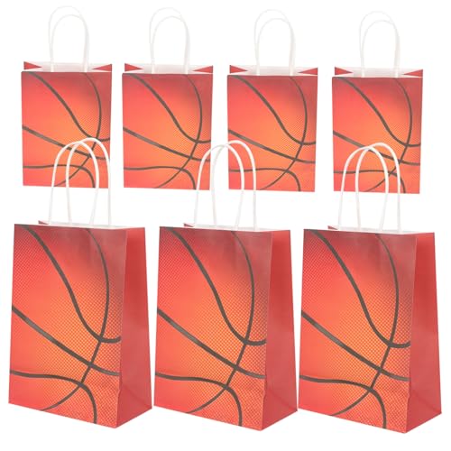 DECOMELODY 12 Stück Teiliges Kraftpapier Geschenktüten Reißfeste Süßigkeitentüten für Basketball Party Dekoration Vielseitige Papiertüten für Kekse Bonbons Festliche Mitgebsel von DECOMELODY