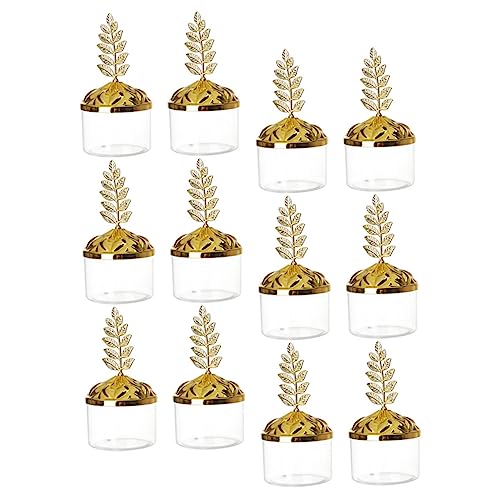 DECOMELODY 12 Stück Teiliges Weihnachts Süßigkeitendosen mit Deckel Transparente Kleine Geschenkboxen aus Kunststoff Edle Candy Behälter für Hochzeit Babyparty und Festliche Anlässe von DECOMELODY