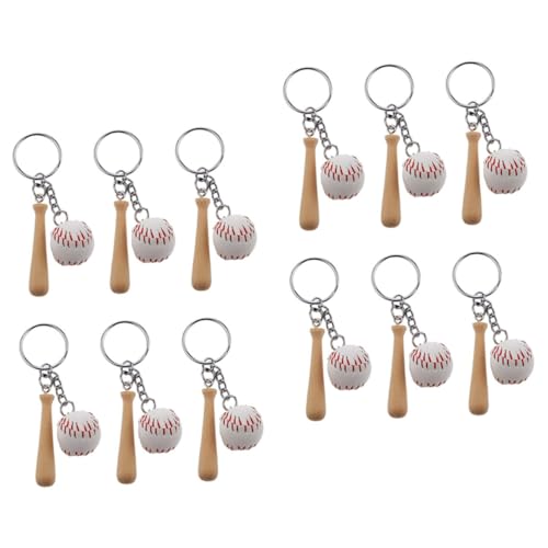 DECOMELODY Sport-charms-schlüsselanhänger-set 12-teilig Baseball-schlüsselanhänger Holzschläger Für Partys Und Anlässe von DECOMELODY