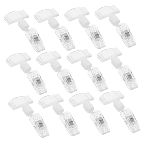 DECOMELODY 16 Stück Teiliges Transparente Preisschildhalter Merchandise Sign Clips Verstellbar Praktischer Namensschild Clip für Regal Warenanzeigen im Supermarkt und Geschäft von DECOMELODY