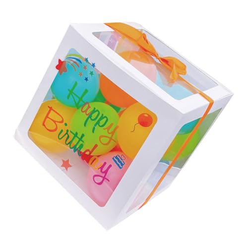 DECOMELODY 1satz Kreative Geburtstagsgeschenkboxen Mit Ballon-dekoration Für Jungen Und Mädchen Farbige Ballonboxen Und Aufkleber Für Festliche Party-dekoration von DECOMELODY