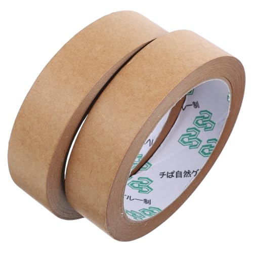 DECOMELODY 2 Rollen Selbstklebendes Kraftpapier packband Beschreibbar Stark und Langlebig Vielseitiges Versand Verpackungsband für Umzugskartons und Pakete von DECOMELODY