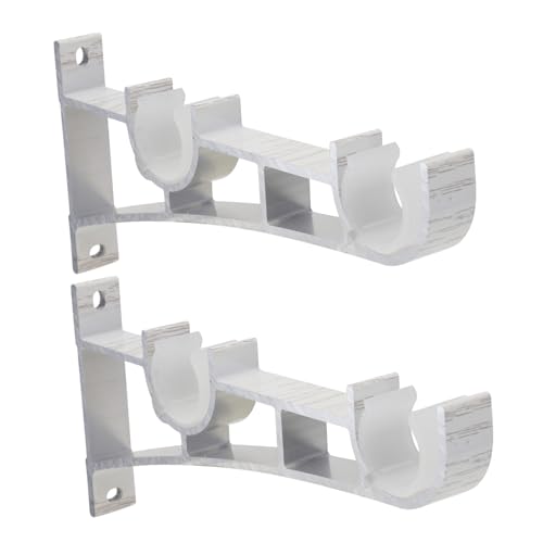 DECOMELODY 2 STÜCK Doppelte Gardinenstangenhalterung aus Weißer Aluminiumlegierung Robuster Vorhanghalter mit Stabilem Metallträger für Stangen Einfach zu Montieren Geeignet für Schwere DECOMELODY 2 STÜCK Doppelte Gardinenstangenhalterung aus Weißer Aluminiumlegierung Robuster Vorhanghalter mit Stabilem Metallträger für Stangen Einfach zu Montieren Geeignet für Schwere von DECOMELODY