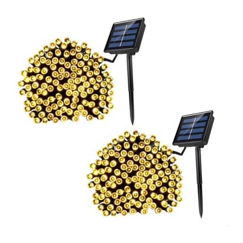 DECOMELODY 2 Sätze Solar LED Lichterkette für Außenbereich Wasserdichte LED Lampen für Garten Terrasse Balkon Weihnachts und Partydekoration von DECOMELODY